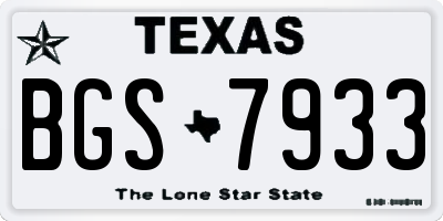 TX license plate BGS7933
