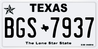 TX license plate BGS7937