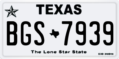 TX license plate BGS7939