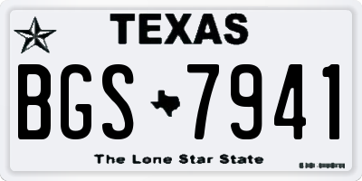TX license plate BGS7941