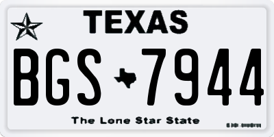 TX license plate BGS7944