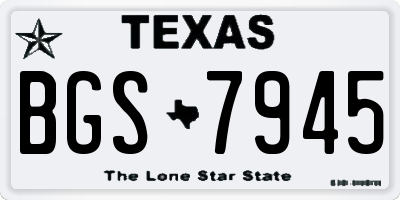 TX license plate BGS7945