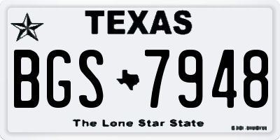 TX license plate BGS7948