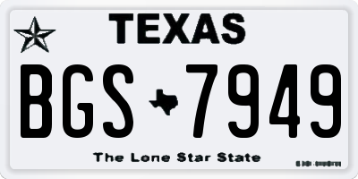 TX license plate BGS7949