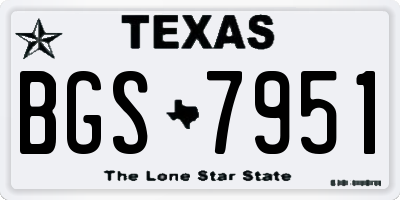 TX license plate BGS7951