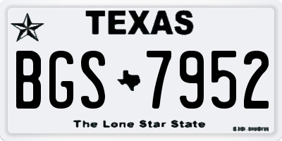 TX license plate BGS7952