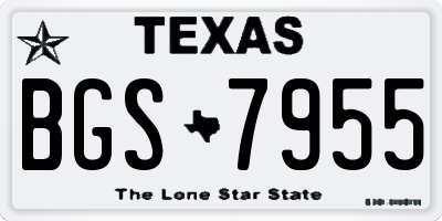 TX license plate BGS7955