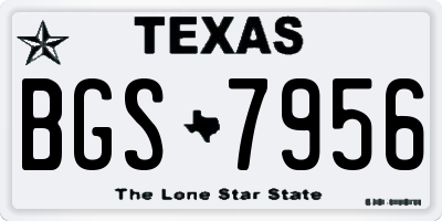 TX license plate BGS7956