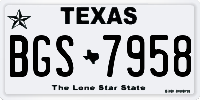 TX license plate BGS7958