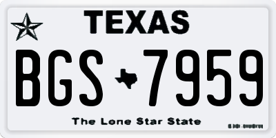 TX license plate BGS7959