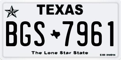 TX license plate BGS7961