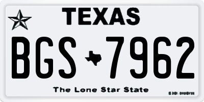 TX license plate BGS7962