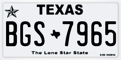 TX license plate BGS7965