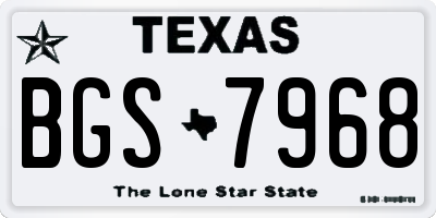 TX license plate BGS7968