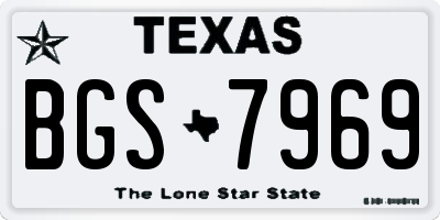 TX license plate BGS7969