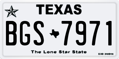 TX license plate BGS7971