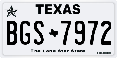 TX license plate BGS7972