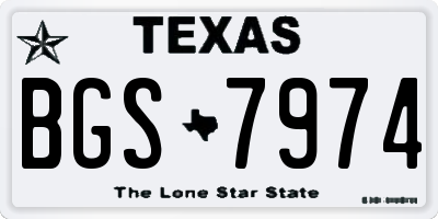 TX license plate BGS7974