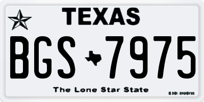 TX license plate BGS7975