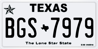 TX license plate BGS7979