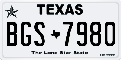 TX license plate BGS7980