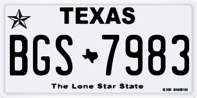 TX license plate BGS7983