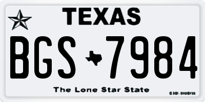 TX license plate BGS7984