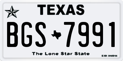 TX license plate BGS7991