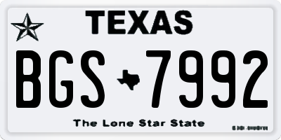 TX license plate BGS7992