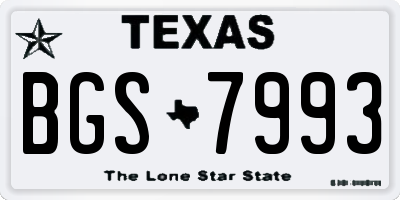 TX license plate BGS7993