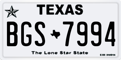 TX license plate BGS7994
