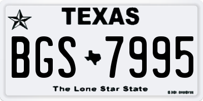TX license plate BGS7995