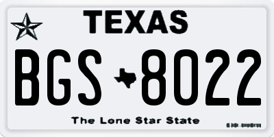 TX license plate BGS8022