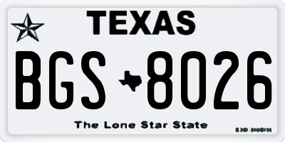 TX license plate BGS8026
