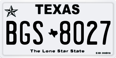 TX license plate BGS8027