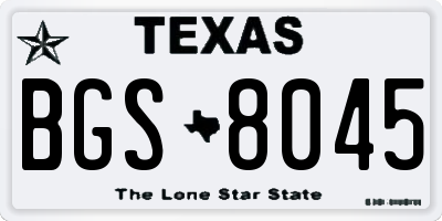 TX license plate BGS8045