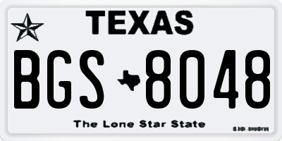 TX license plate BGS8048