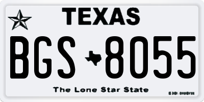 TX license plate BGS8055