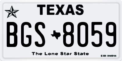 TX license plate BGS8059