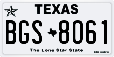 TX license plate BGS8061