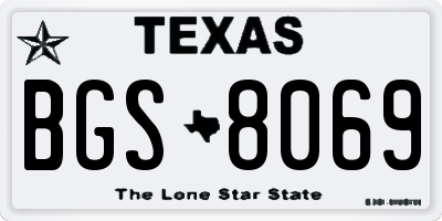 TX license plate BGS8069
