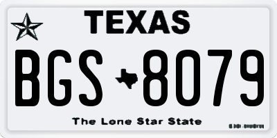 TX license plate BGS8079