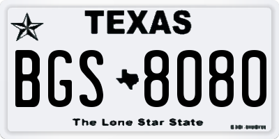 TX license plate BGS8080