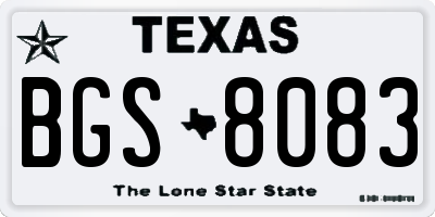 TX license plate BGS8083
