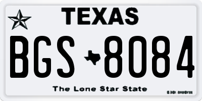 TX license plate BGS8084