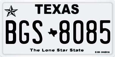 TX license plate BGS8085