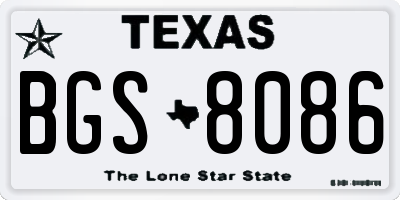 TX license plate BGS8086