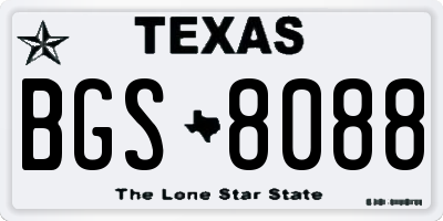 TX license plate BGS8088