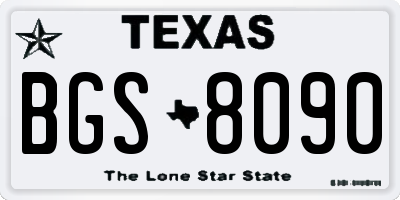 TX license plate BGS8090