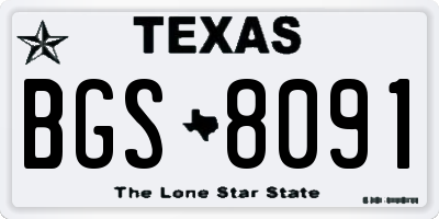 TX license plate BGS8091
